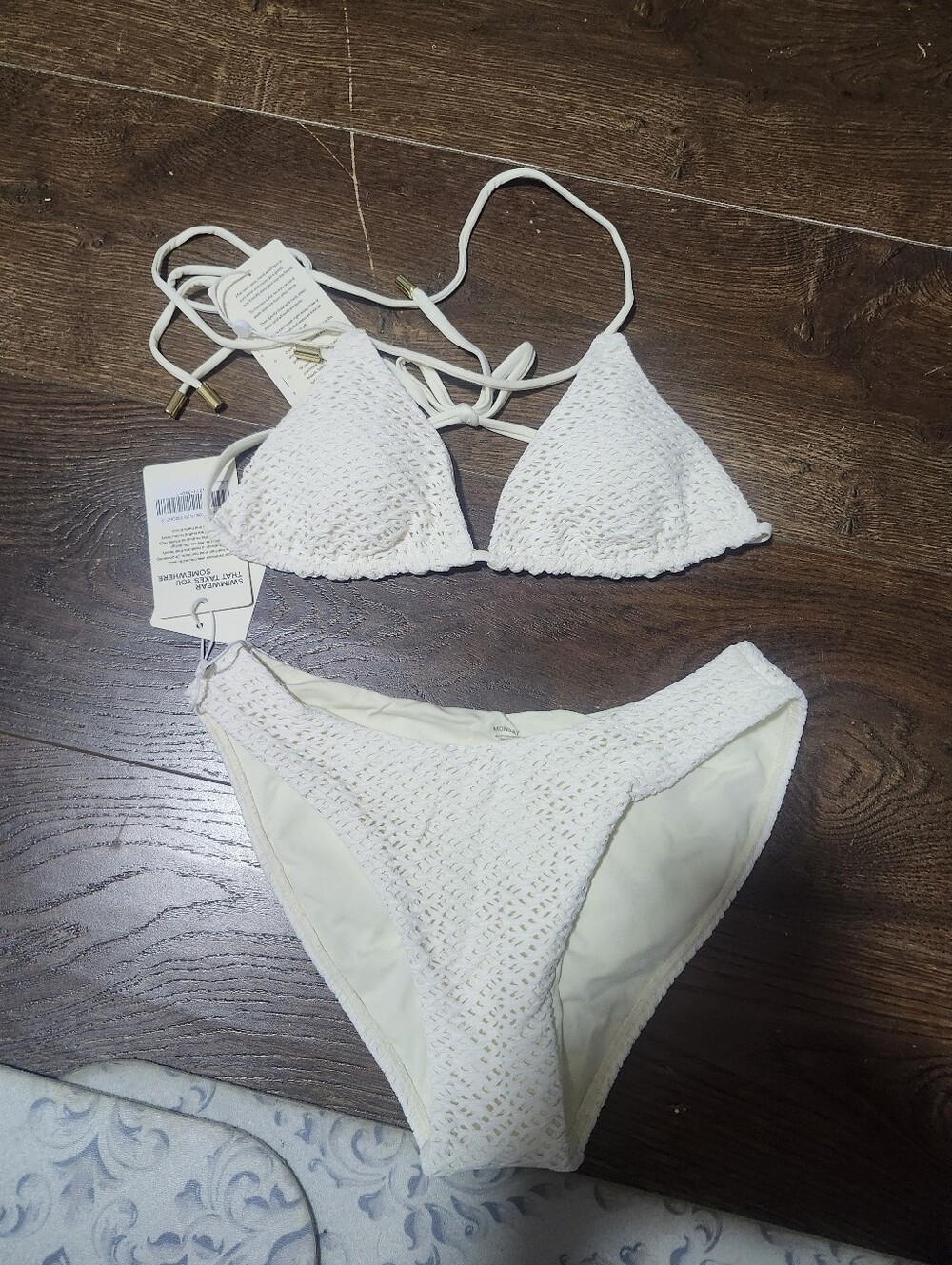 Women's White  Triangle Bikini - Brand